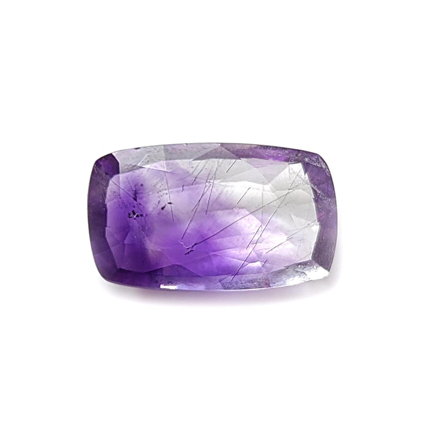 Rutile Amethyst Quartz Gemstone Faceted Cut: Natural Untreated Purple Amethyst Pear, Baguette Shape 1pc for Jewelry February Birthstone