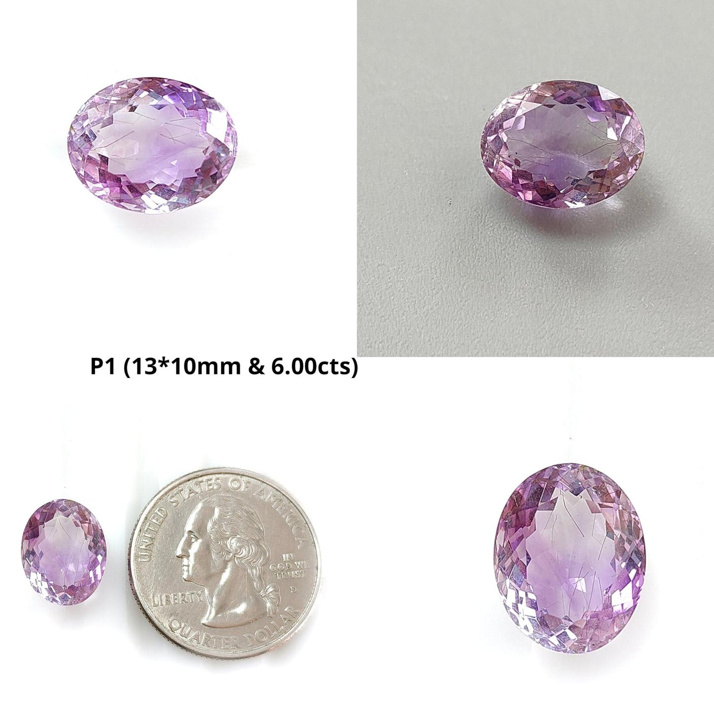Purple Amethyst Quartz & Blue Topaz Gemstone Faceted Cut : Natural Untreated Amethyst, Topaz Oval, Cushion Shapes 1pc For Ring/Pendant