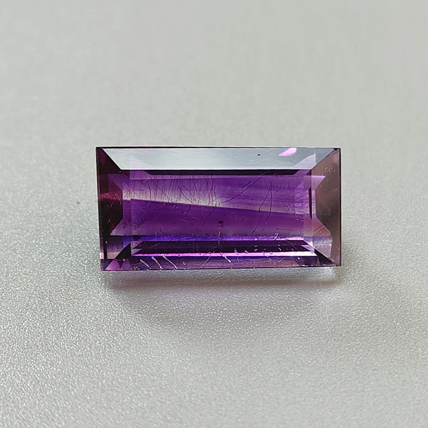 Rutile Amethyst Quartz Gemstone Faceted Cut: Natural Untreated Purple Amethyst Baguette Shape 1pc for Jewelry February Birthstone
