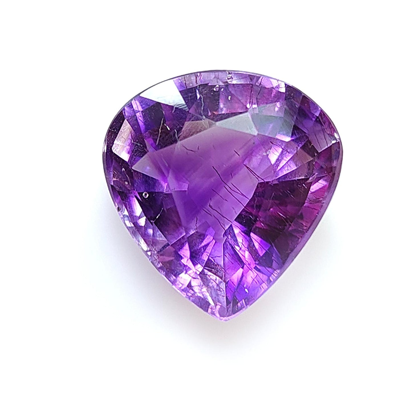 Rutile Amethyst Quartz Gemstone Faceted Cut: Natural Untreated Purple Amethyst Heart, Cushion Shape 1pc for Jewelry February Birthstone