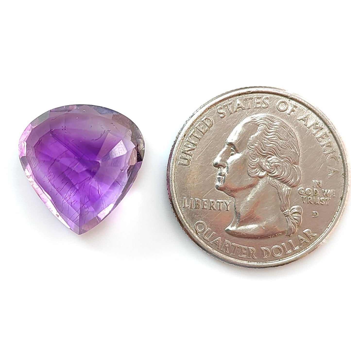 Rutile Amethyst Quartz Gemstone Faceted Cut: Natural Untreated Purple Amethyst Heart, Cushion Shape 1pc for Jewelry February Birthstone