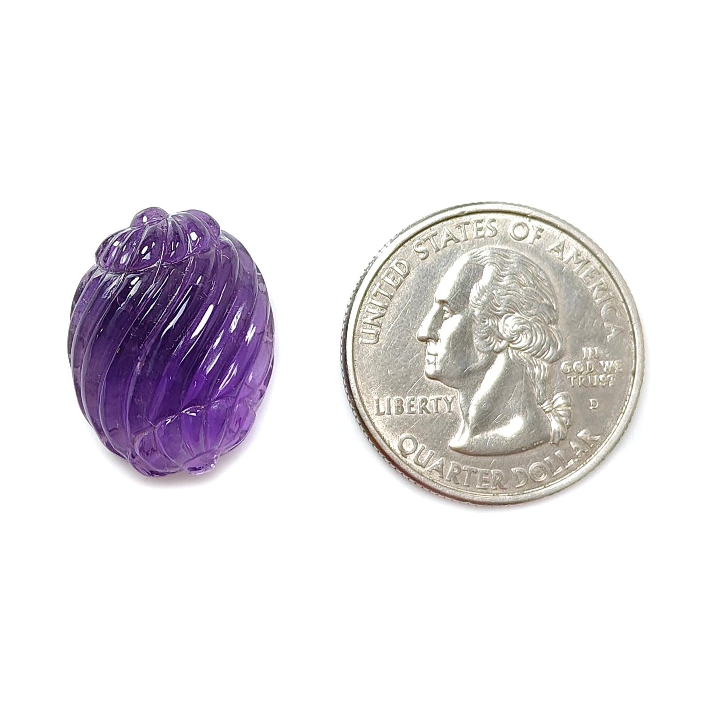Purple Amethyst Quartz Gemstone Carving: Natural Untreated Unheated Amethyst Hand Carved Oval Shape 1pc for Jewelry February Birthstone