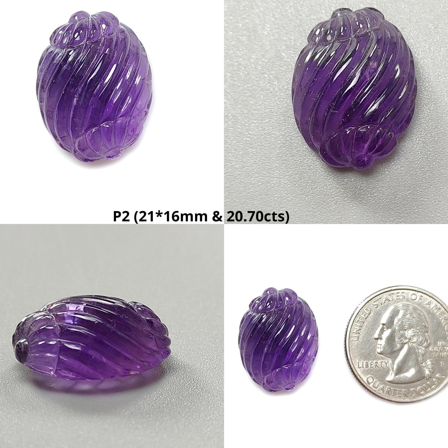 Purple Amethyst Quartz Gemstone Carving: Natural Untreated Unheated Amethyst Hand Carved Oval Shape 1pc for Jewelry February Birthstone