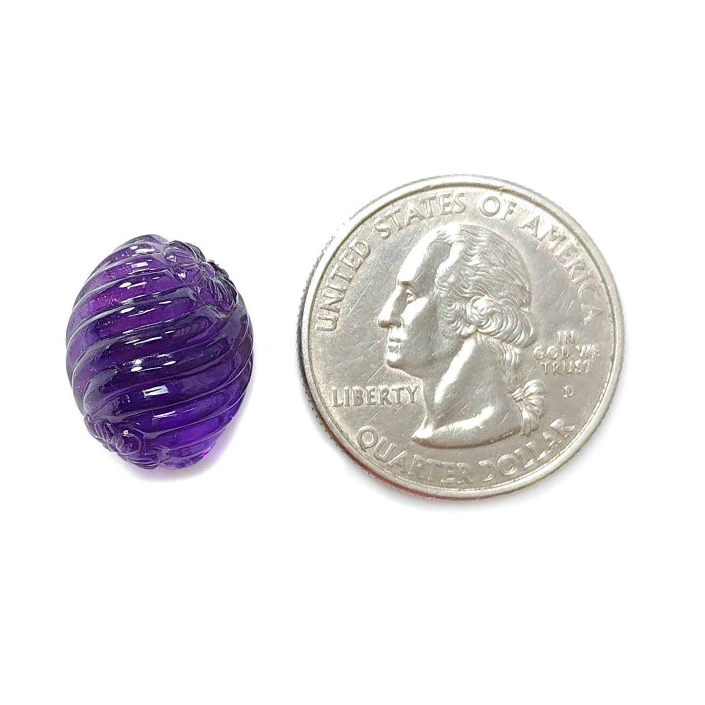 Purple Amethyst Quartz Gemstone Carving: Natural Untreated Unheated Amethyst Hand Carved Oval Shape 1pc for Jewelry February Birthstone