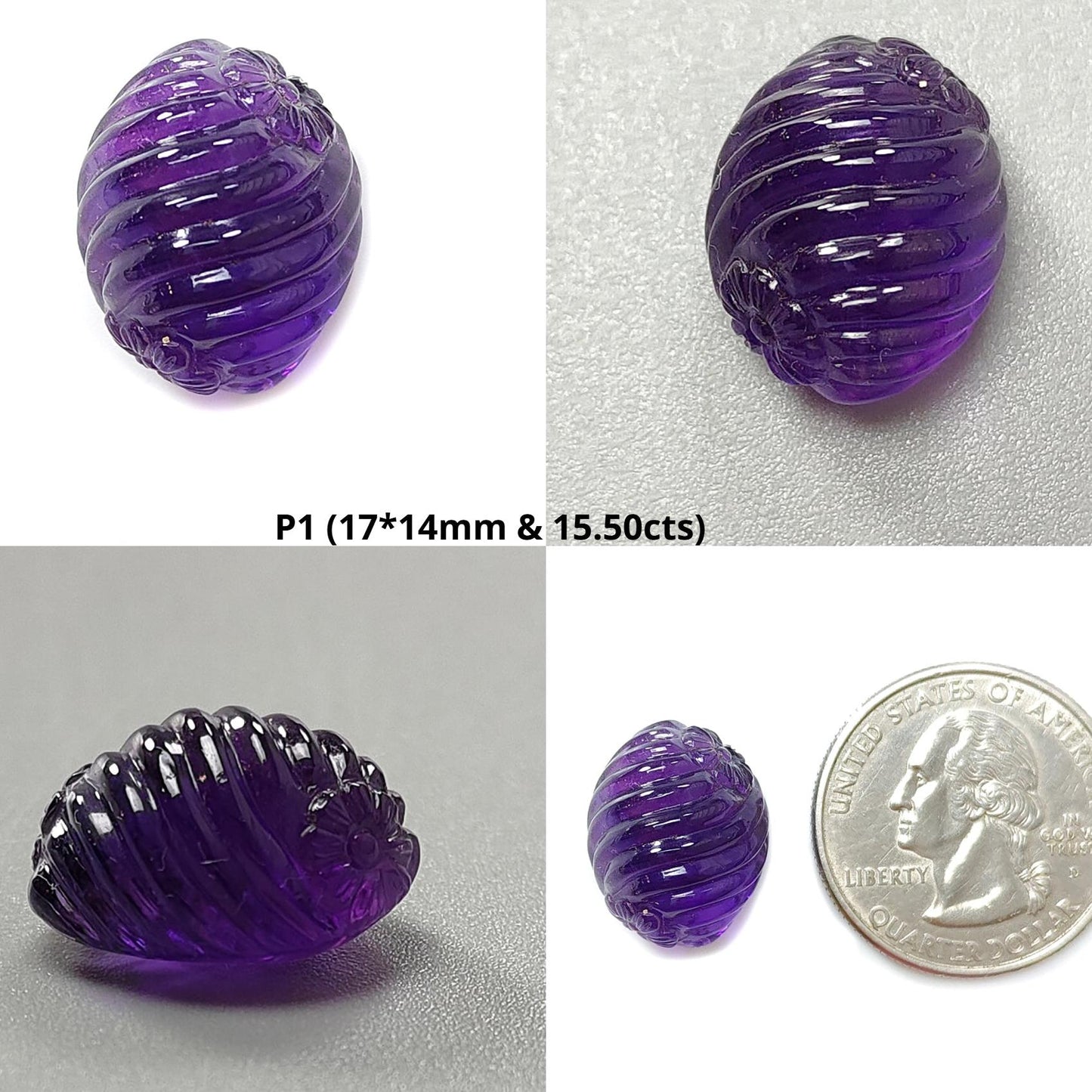 Purple Amethyst Quartz Gemstone Carving: Natural Untreated Unheated Amethyst Hand Carved Oval Shape 1pc for Jewelry February Birthstone