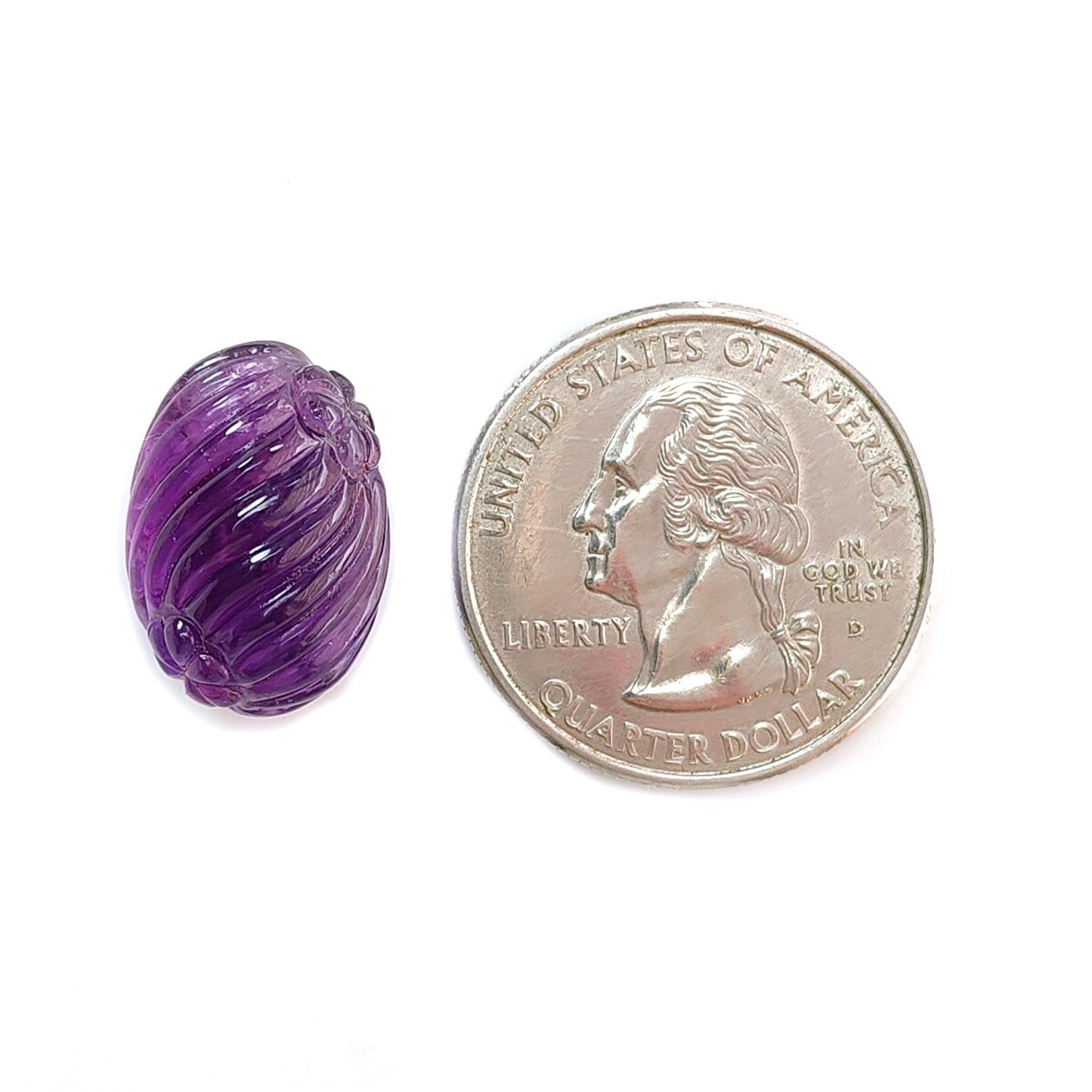 Purple Amethyst Quartz Gemstone Carving: Natural Untreated Unheated Amethyst Hand Carved Oval Shape 1pc for Jewelry February Birthstone