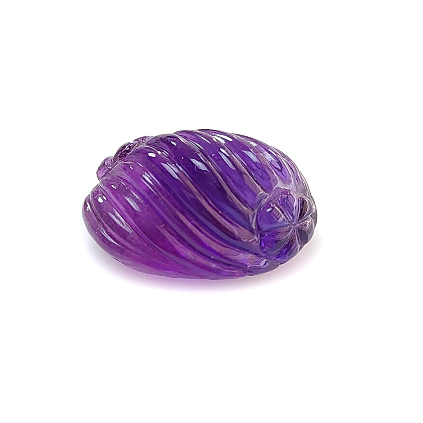 Purple Amethyst Quartz Gemstone Carving: Natural Untreated Unheated Amethyst Hand Carved Oval Shape 1pc for Jewelry February Birthstone