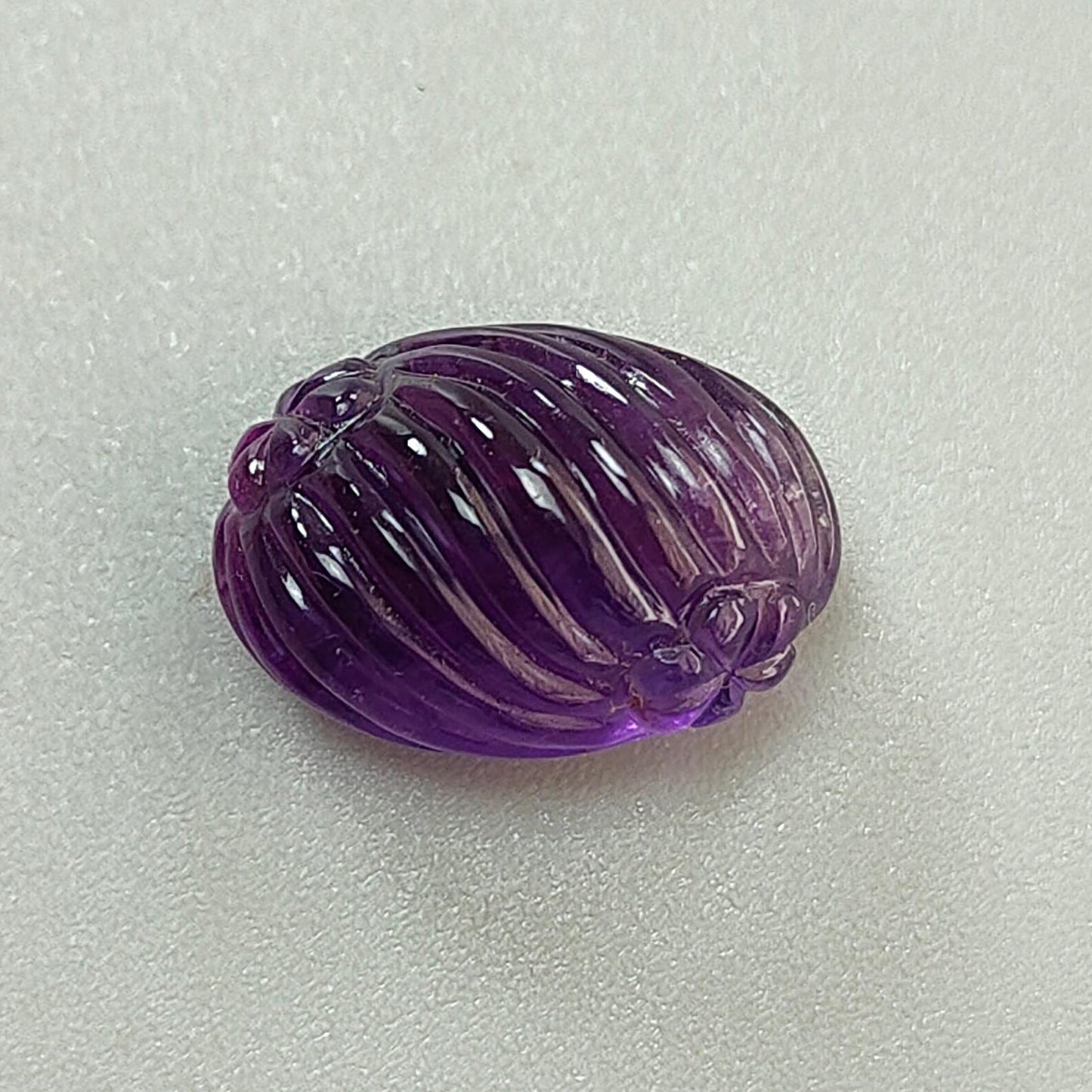 Purple Amethyst Quartz Gemstone Carving: Natural Untreated Unheated Amethyst Hand Carved Oval Shape 1pc for Jewelry February Birthstone