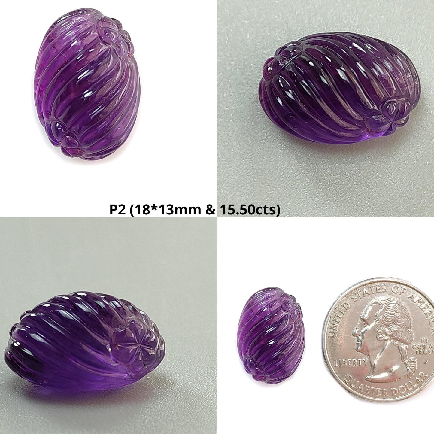 Purple Amethyst Quartz Gemstone Carving: Natural Untreated Unheated Amethyst Hand Carved Oval Shape 1pc for Jewelry February Birthstone