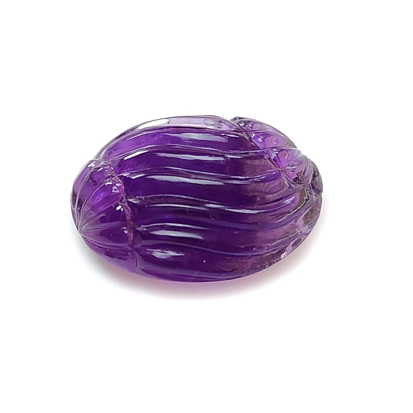 Purple Amethyst Quartz Gemstone Carving: Natural Untreated Unheated Amethyst Hand Carved Oval Shape 1pc for Jewelry February Birthstone