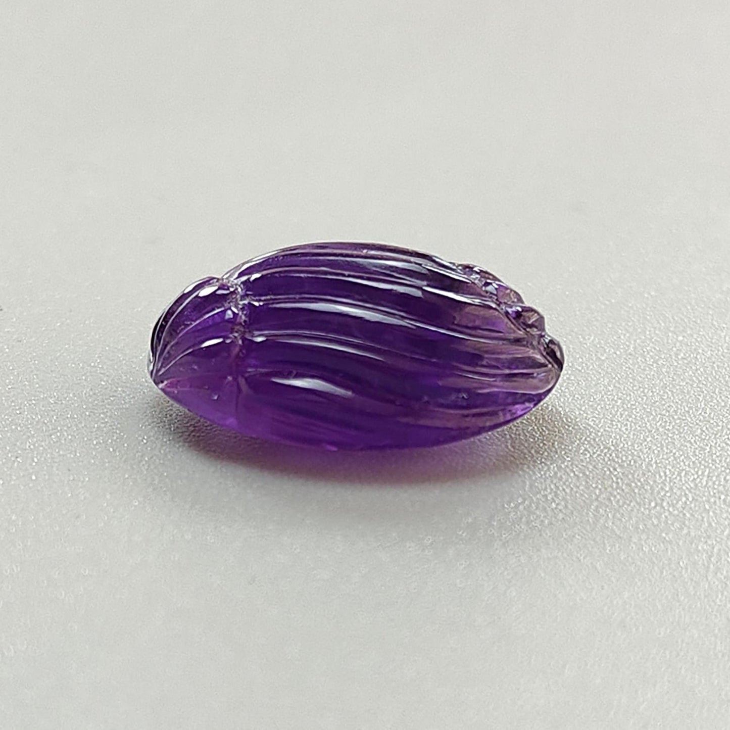Purple Amethyst Quartz Gemstone Carving: Natural Untreated Unheated Amethyst Hand Carved Oval Shape 1pc for Jewelry February Birthstone