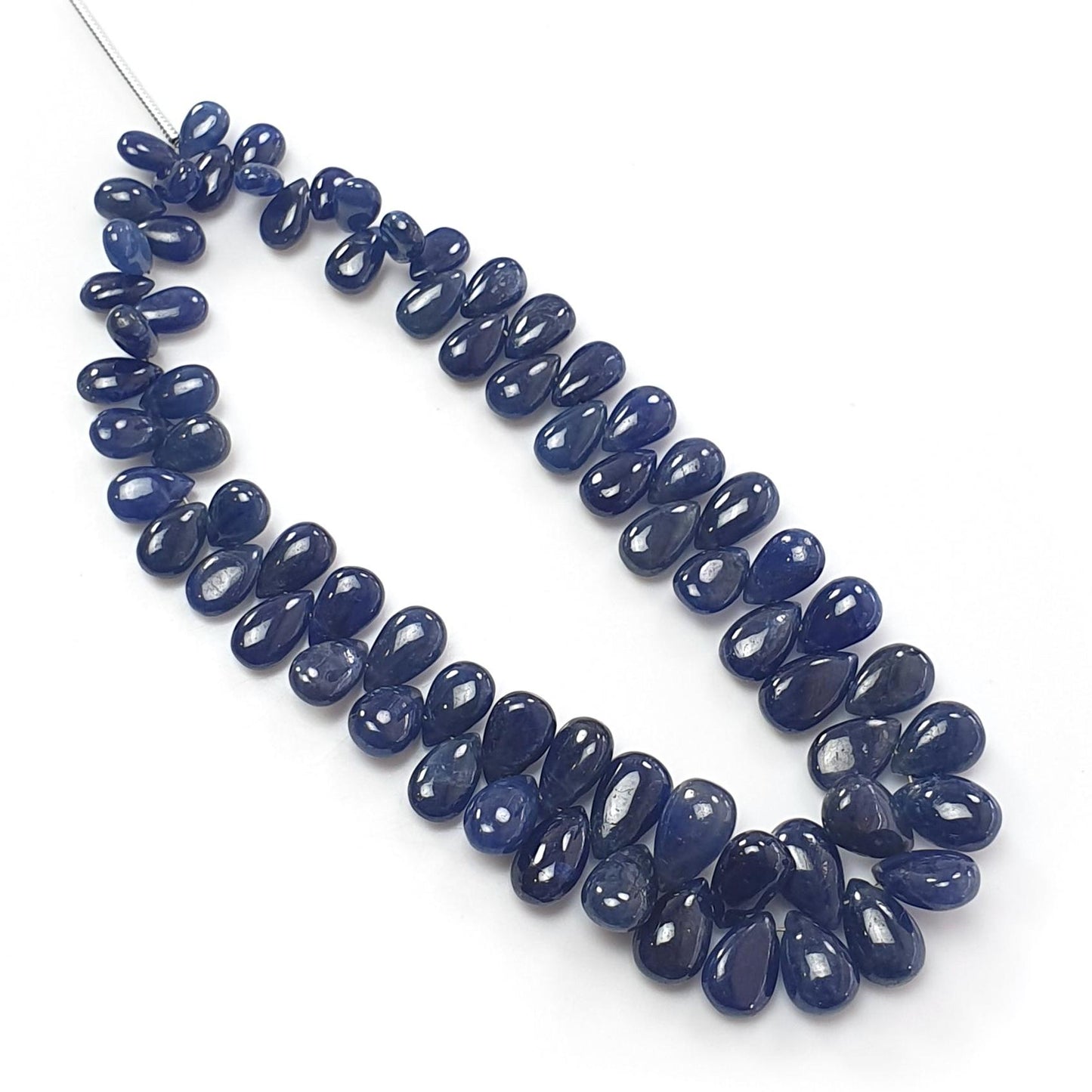 Blue Sapphire Smooth Loose Beads: 100.00cts (Approx) Natural Untreated Sapphire Plain Pear Briolette Beads 6*4mm-9*6mm September Birthstone