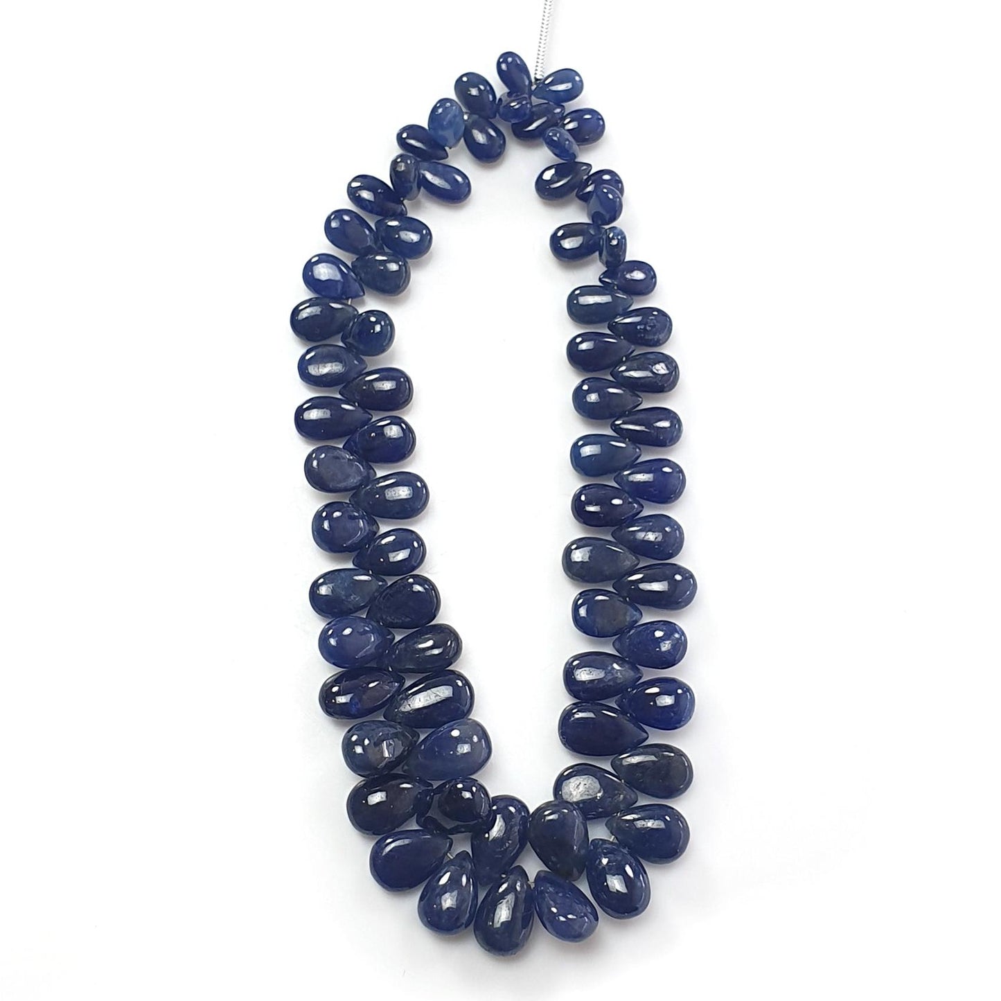 Blue Sapphire Smooth Loose Beads: 100.00cts (Approx) Natural Untreated Sapphire Plain Pear Briolette Beads 6*4mm-9*6mm September Birthstone