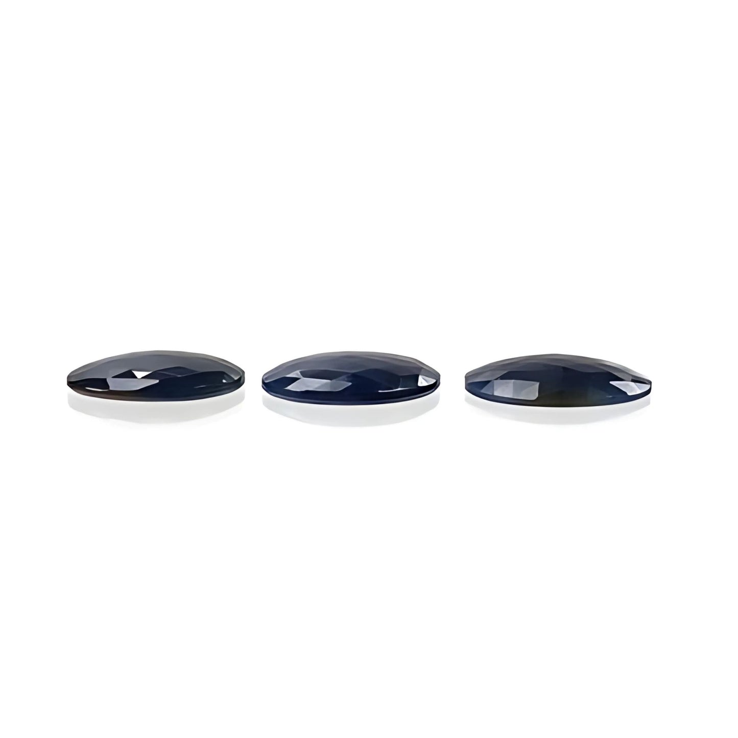 70.55cts Blue Sapphire Gemstone Rose Cut Flat Back Slices Natural Untreated Oval Shape