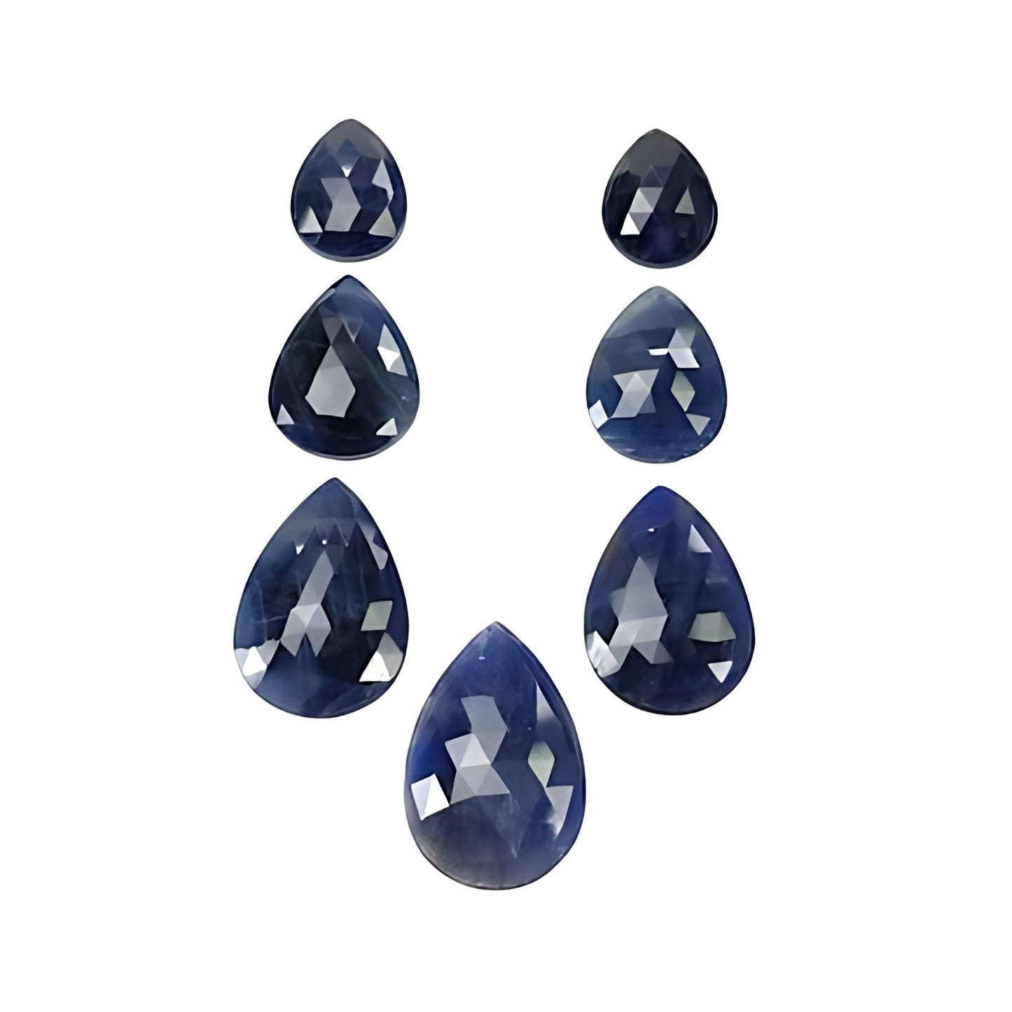 Blue Sapphire pear rose cut