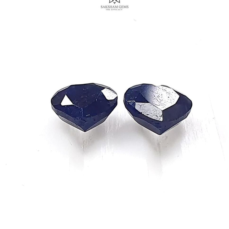 Blue Sapphire Heart Faceted Cut: 1.40cts Natural Untreated Unheated Sapphire Heart Shape Pair For Jewelry 5mm