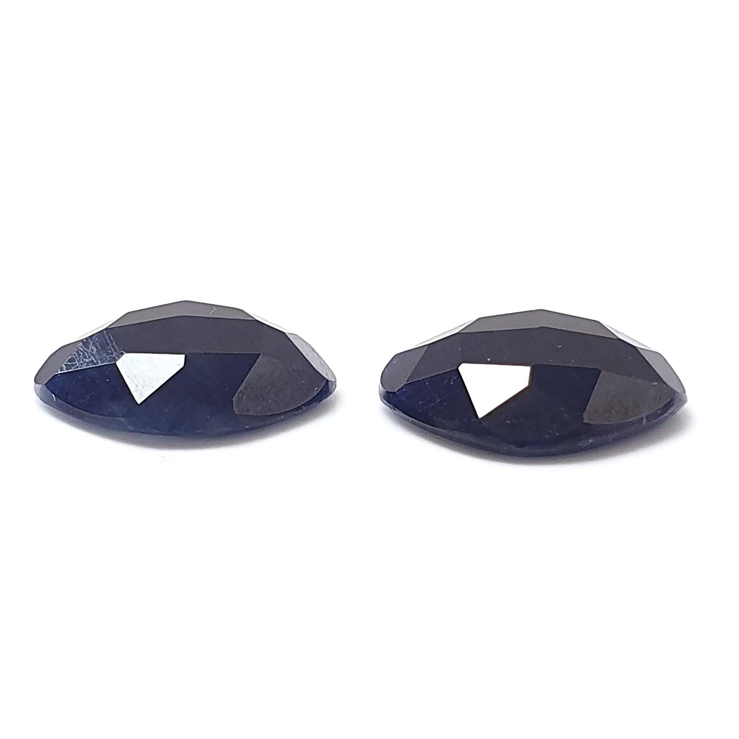 Blue Sapphire Gemstone Checker Cut: Natural Untreated Unheated Sapphire Cushion Shape Pair for Jewelry September Birthstone