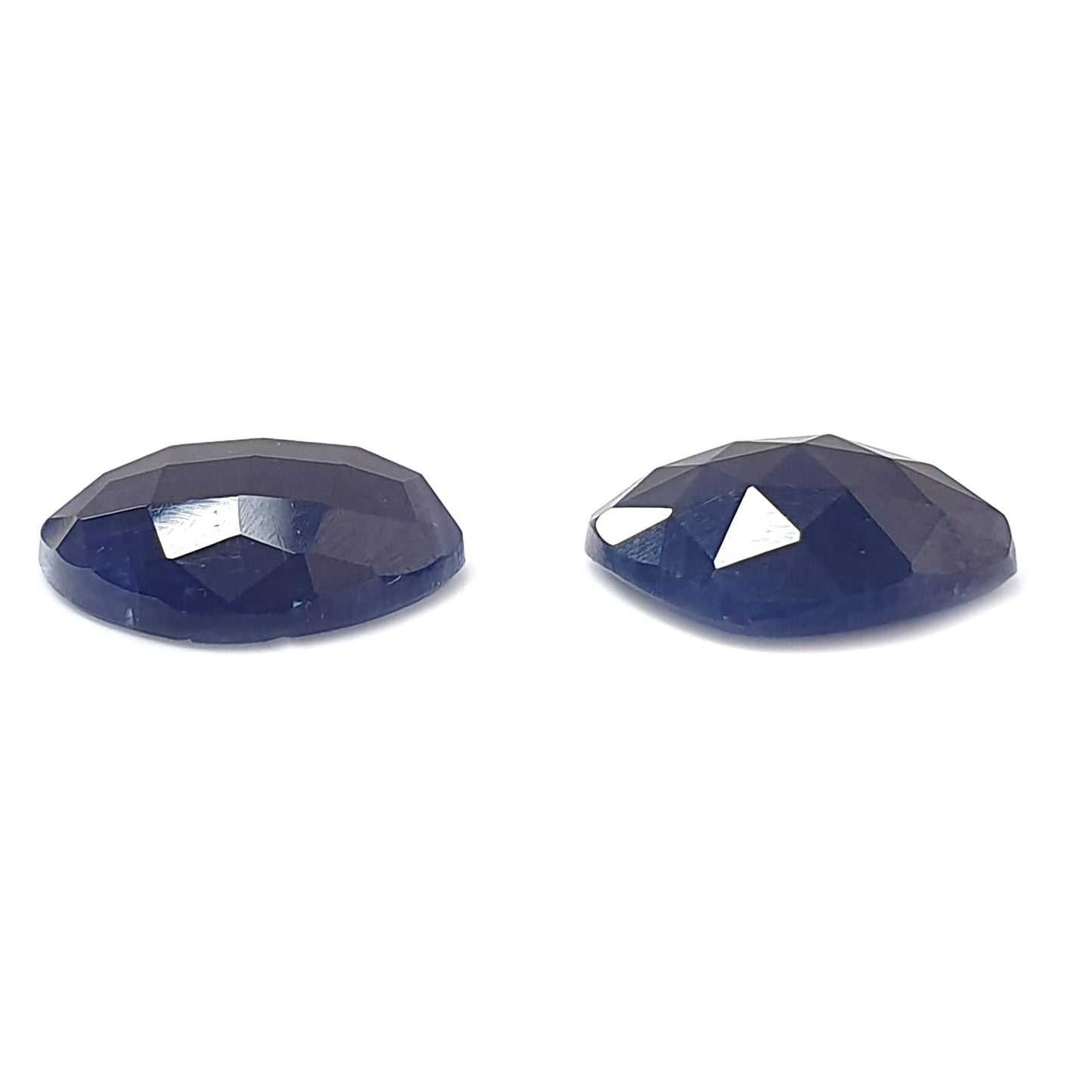Blue Sapphire Gemstone Checker Cut: Natural Untreated Unheated Sapphire Cushion Shape Pair for Jewelry September Birthstone