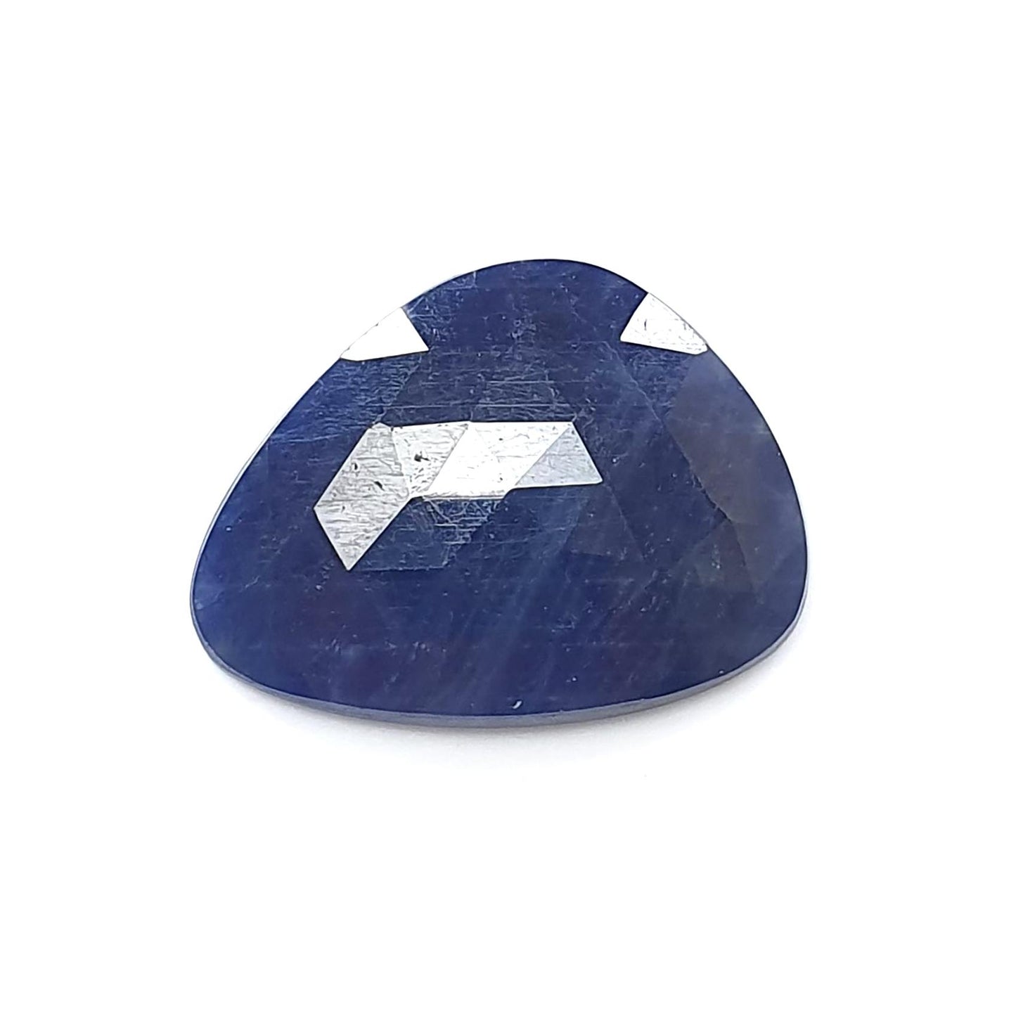 Blue Sapphire Gemstone Rose Cut Slices: Natural Untreated Unheated Sapphire Faceted Fancy Shape 1pc for Jewelry September Birthstone