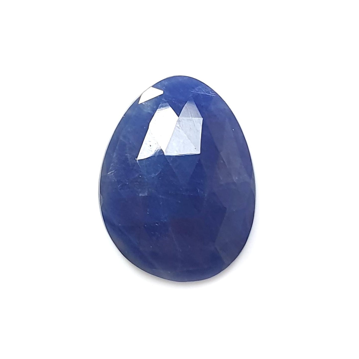 Blue Sapphire Gemstone Rose Cut Slices: Natural Untreated Unheated Sapphire Faceted Fancy Shape 1pc for Jewelry September Birthstone