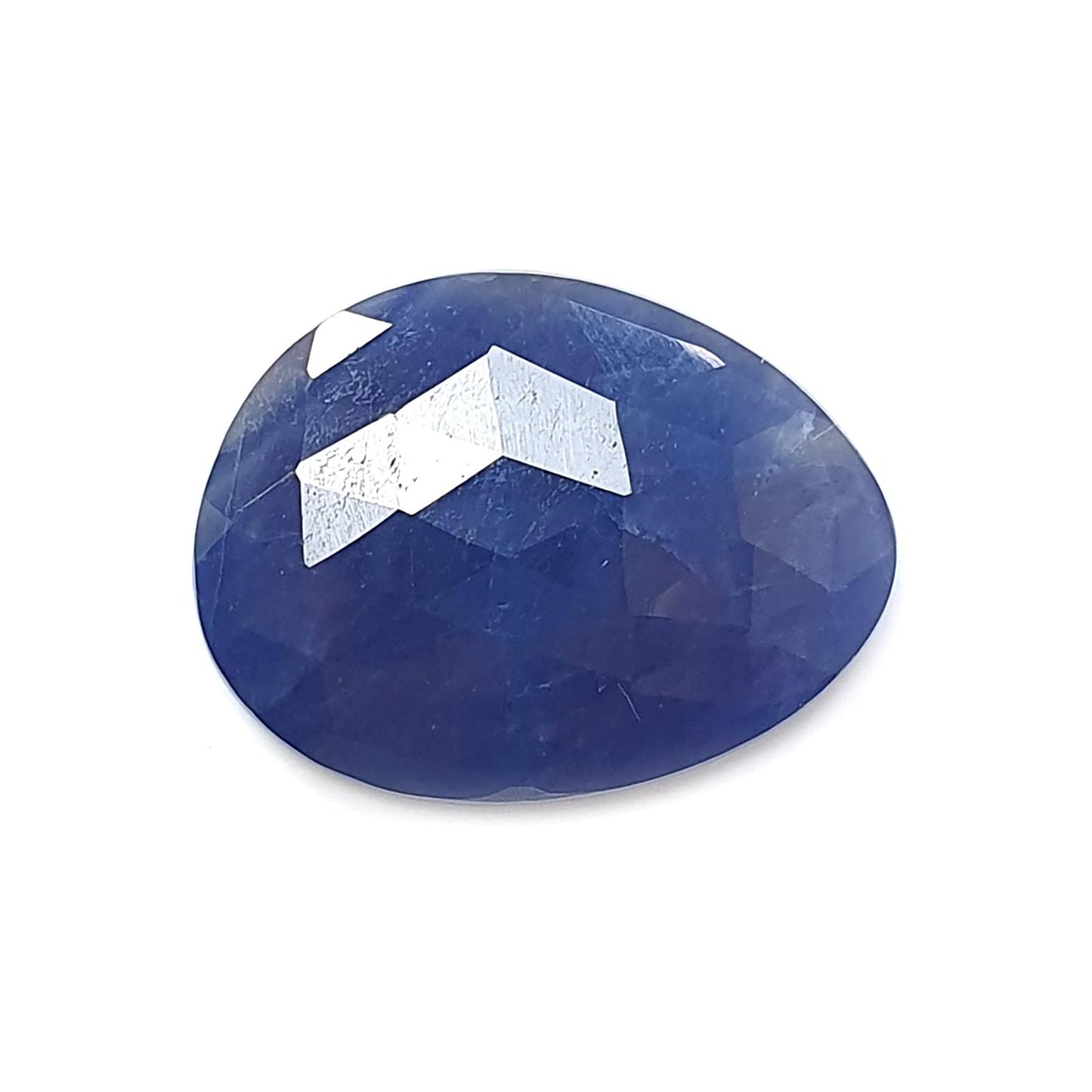 Blue Sapphire Gemstone Rose Cut Slices: Natural Untreated Unheated Sapphire Faceted Fancy Shape 1pc for Jewelry September Birthstone