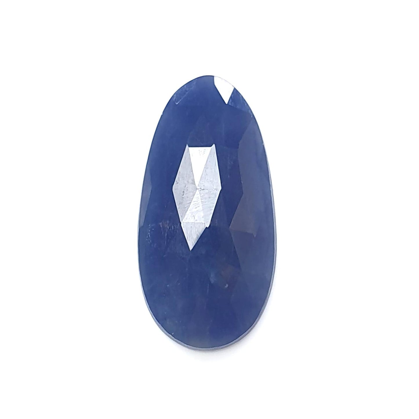 Blue Sapphire Gemstone Rose Cut Slices: Natural Untreated Unheated Sapphire Faceted Fancy Shape 1pc for Jewelry September Birthstone