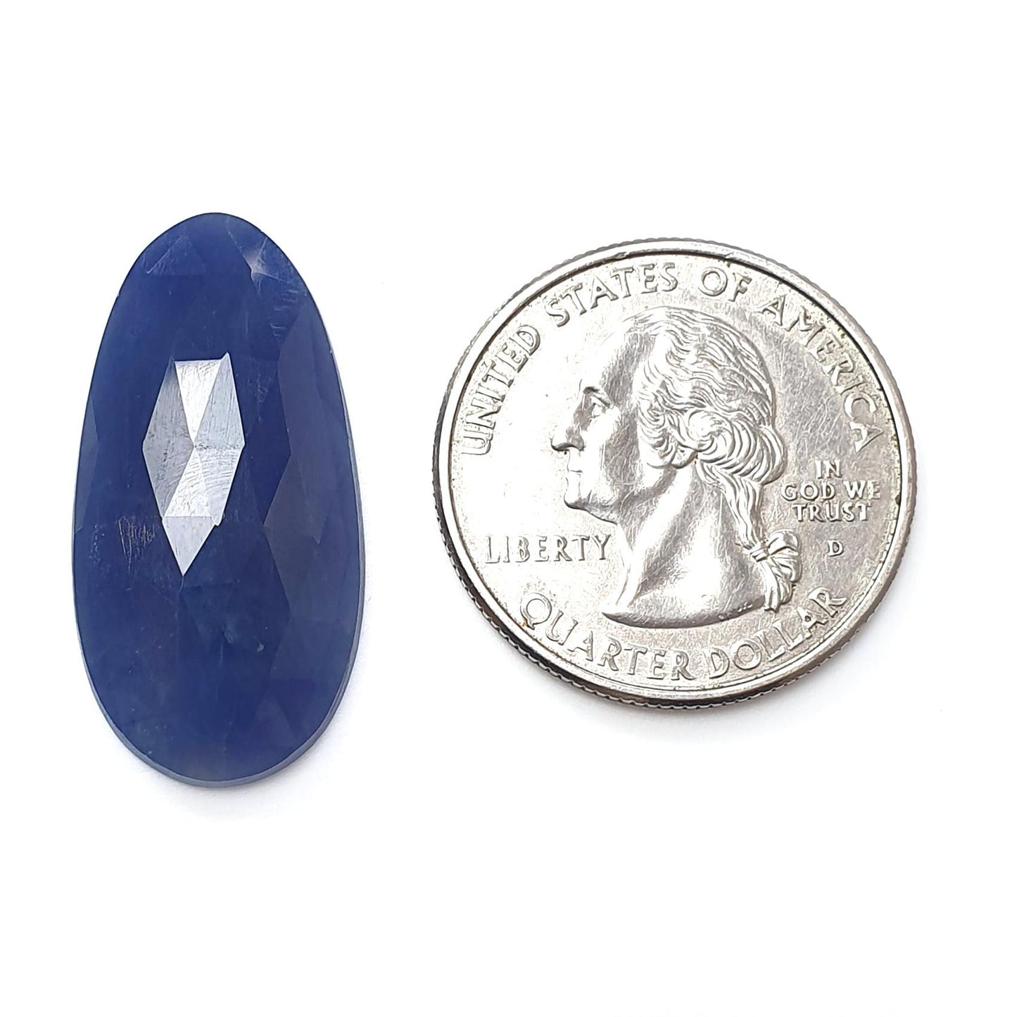 Blue Sapphire Gemstone Rose Cut Slices: Natural Untreated Unheated Sapphire Faceted Fancy Shape 1pc for Jewelry September Birthstone