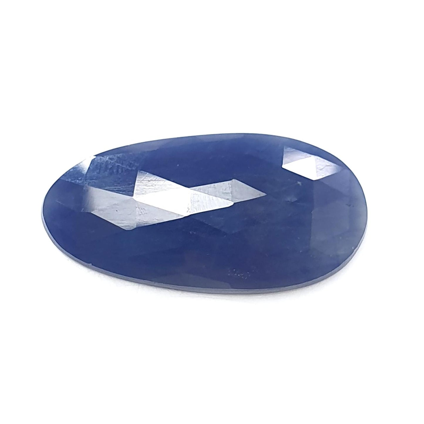 Blue Sapphire Gemstone Rose Cut Slices: Natural Untreated Unheated Sapphire Faceted Fancy Shape 1pc for Jewelry September Birthstone