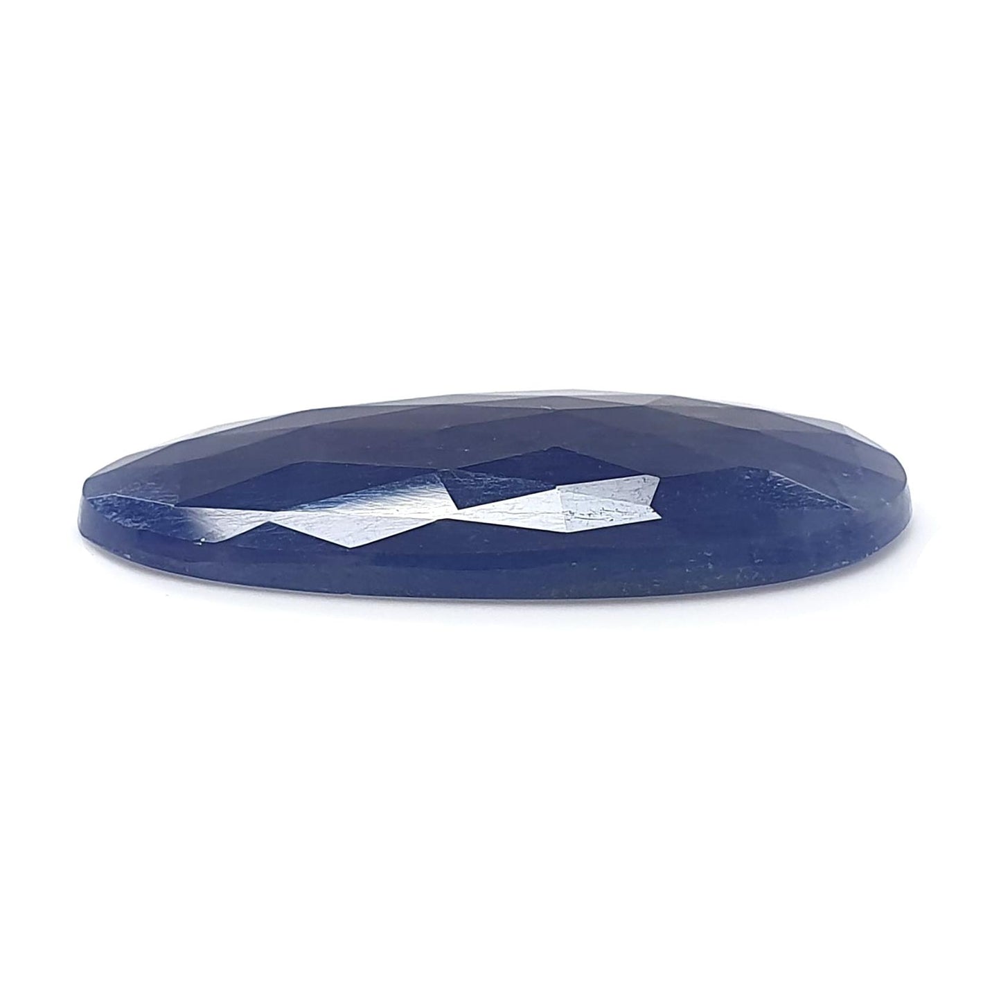 Blue Sapphire Gemstone Rose Cut Slices: Natural Untreated Unheated Sapphire Faceted Fancy Shape 1pc for Jewelry September Birthstone
