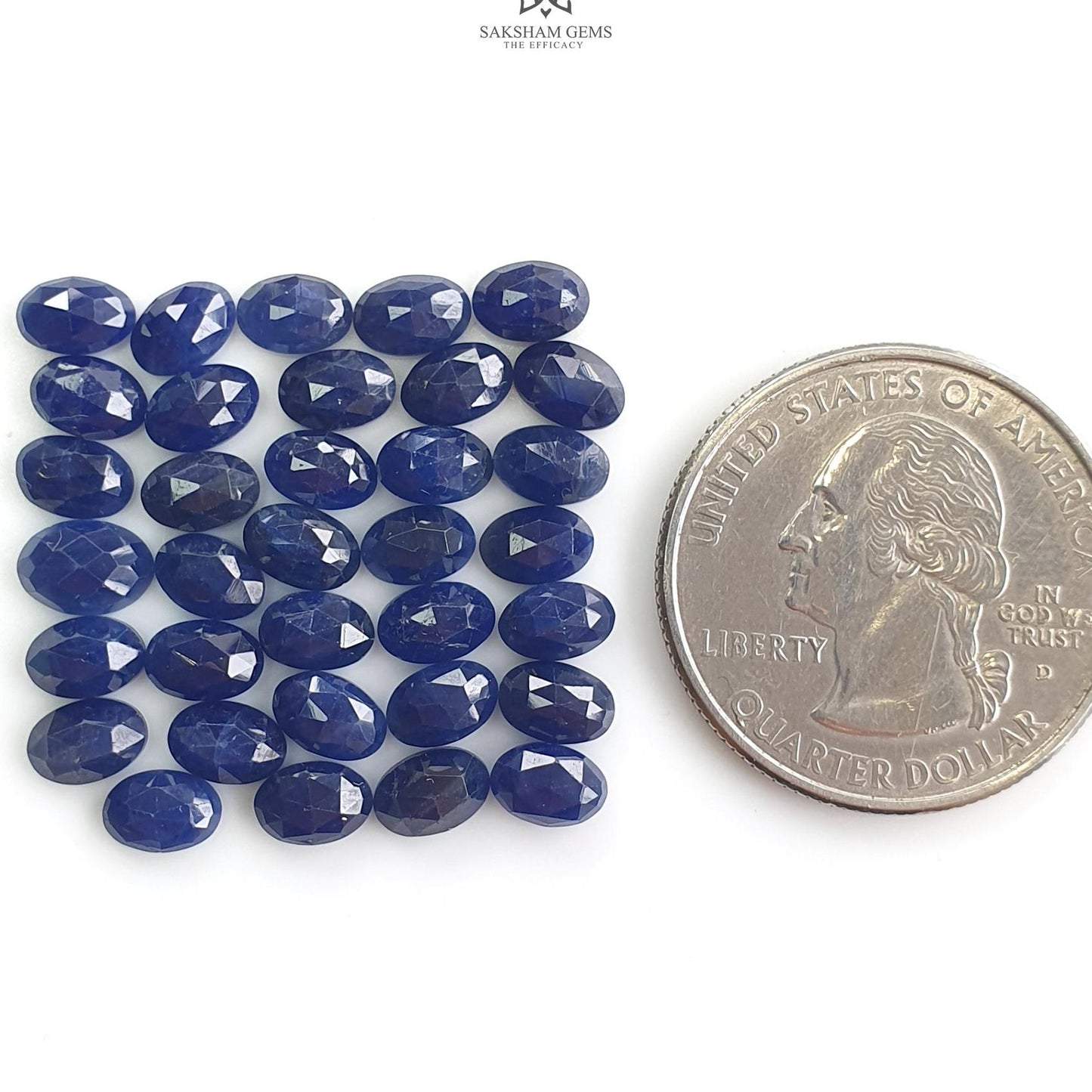 Blue Sapphire Checker Cut : 22.90cts Natural Untreated Sapphire Oval Shape 6*4mm 34pcs Lot