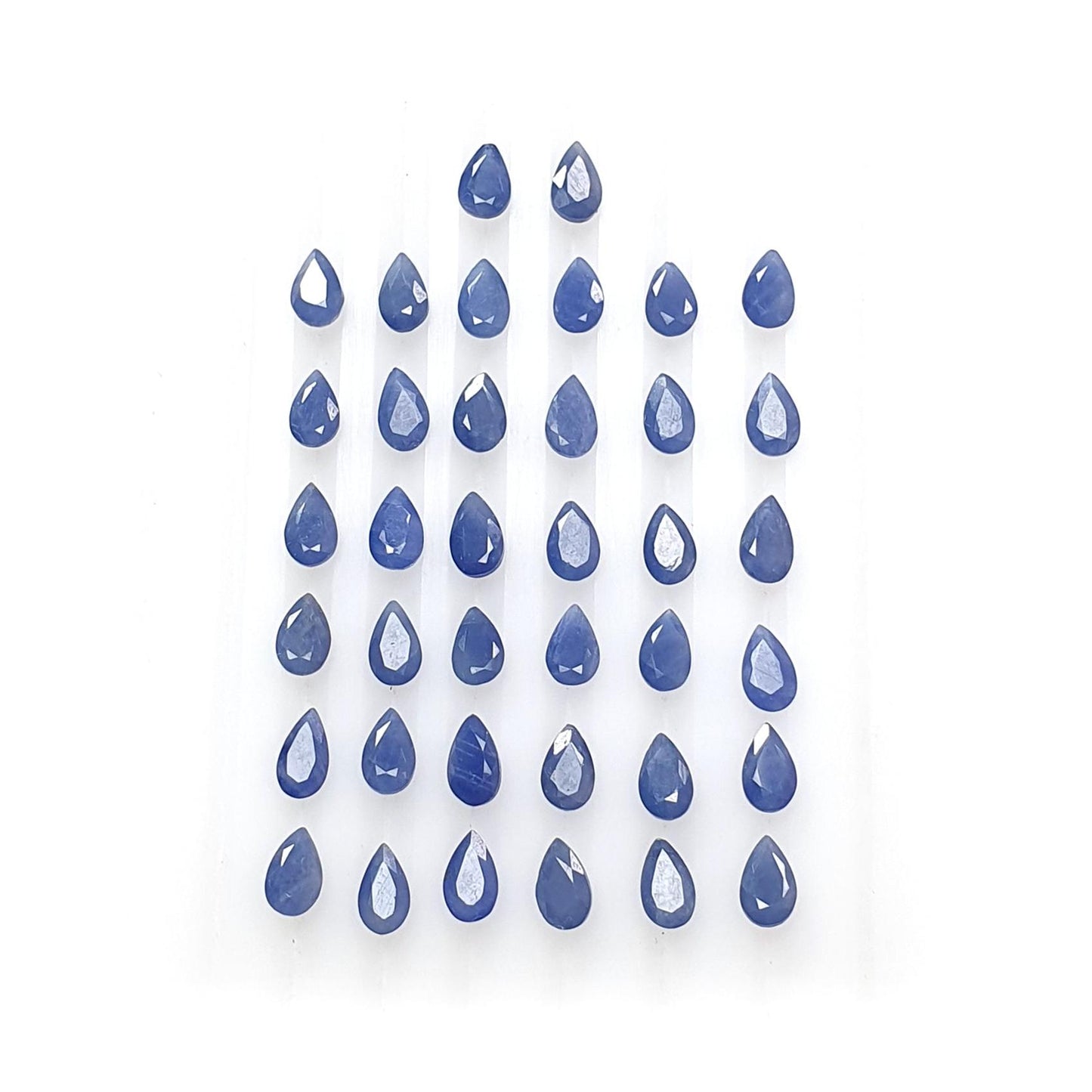 Blue Sapphire Gemstone Faceted Cut: Natural Untreated Unheated Sapphire Oval, Pear Shape Lots for Jewelry September Birthstone