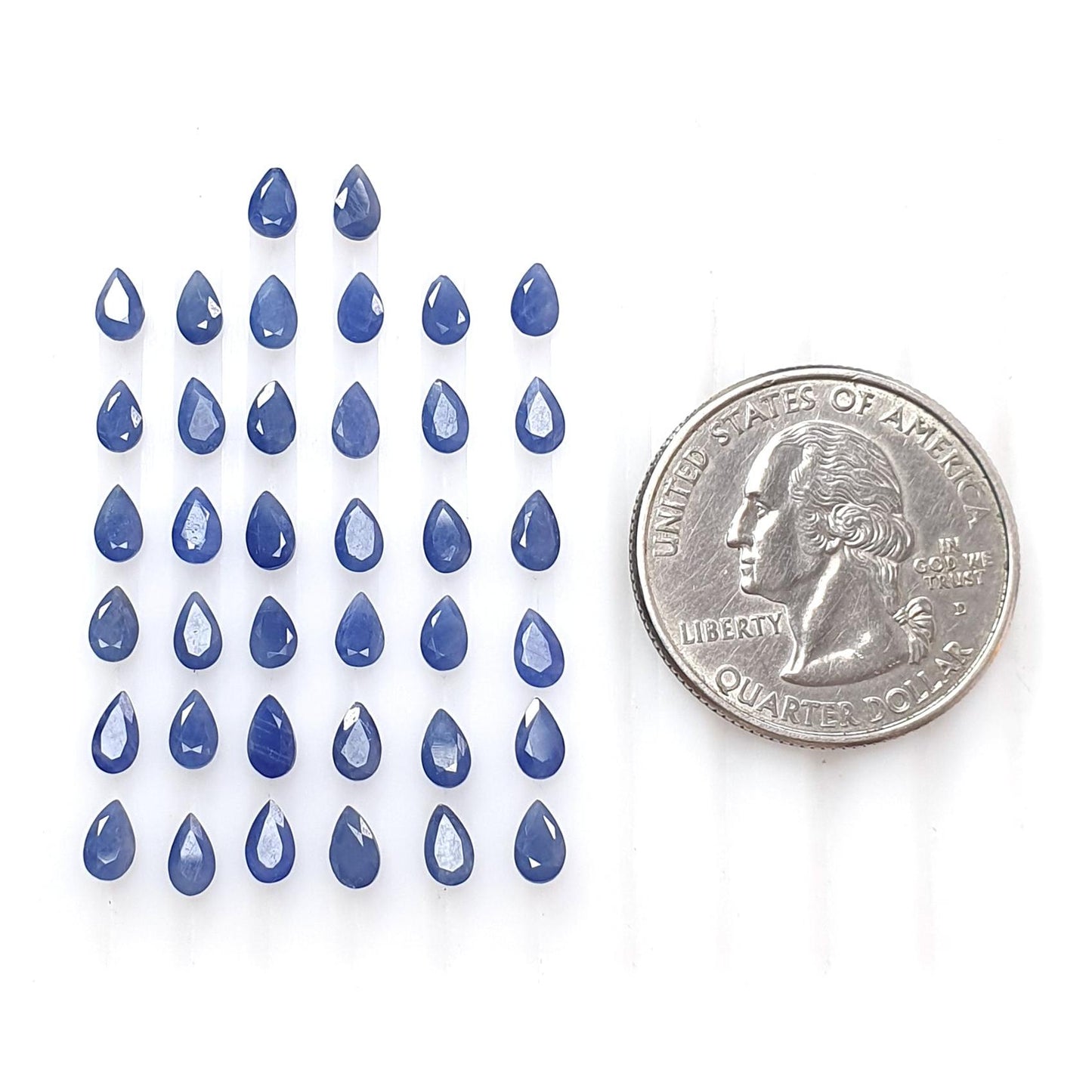 Blue Sapphire Gemstone Faceted Cut: Natural Untreated Unheated Sapphire Oval, Pear Shape Lots for Jewelry September Birthstone