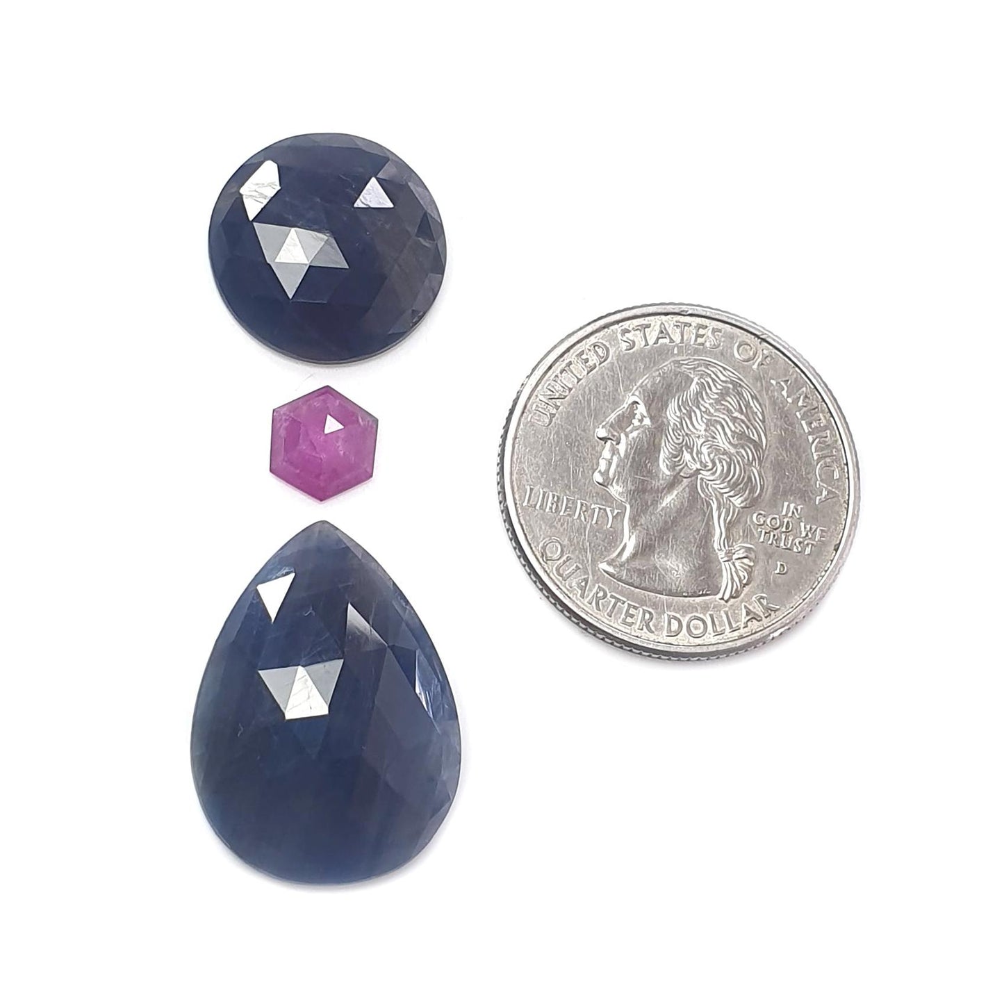Multi Sapphire Gemstone Rose Cut Slices: Natural Untreated Unheated Sapphire Faceted Fancy Shape 3pcs, 8pcs Set for Jewelry