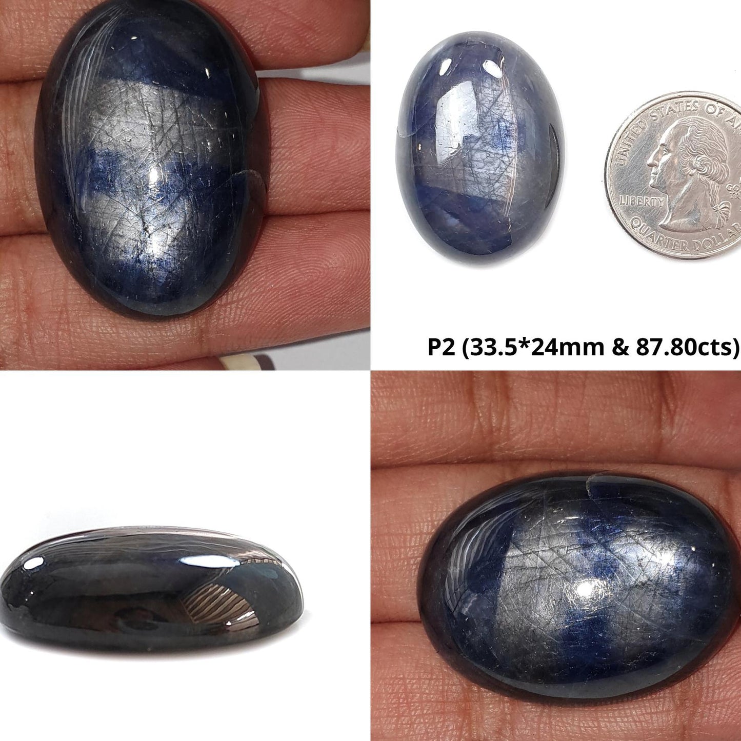 Star Sapphire Gemstone Cabochon: Natural Untreated Blue, Golden Brown Sapphire Oval Pear Shape Cabochon 1pc for Jewelry September Birthstone