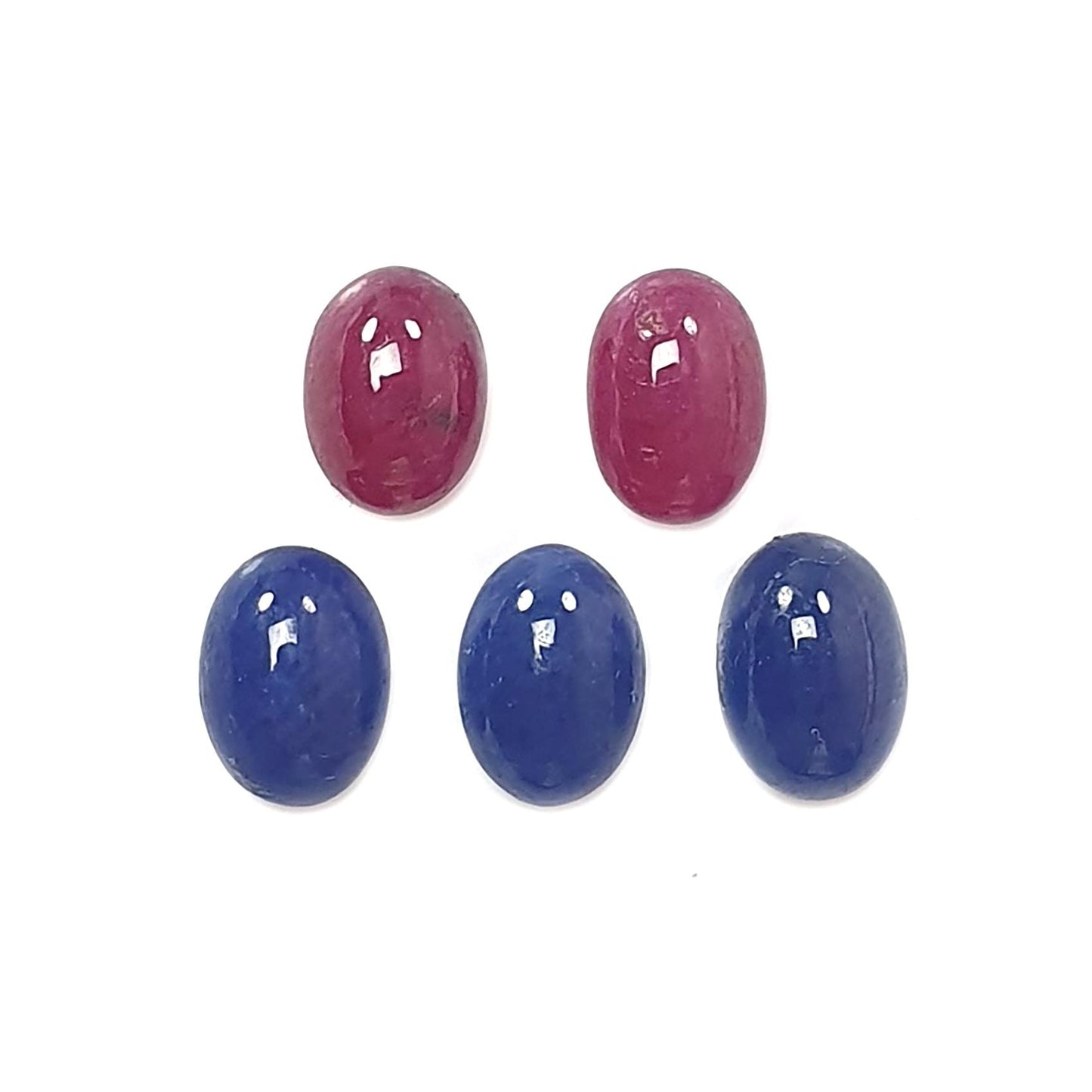 Blue Sapphire, Ruby Gemstone Cabochon: Natural Untreated Sapphire Oval, Round Shape Lots for Jewelry September Birthstone