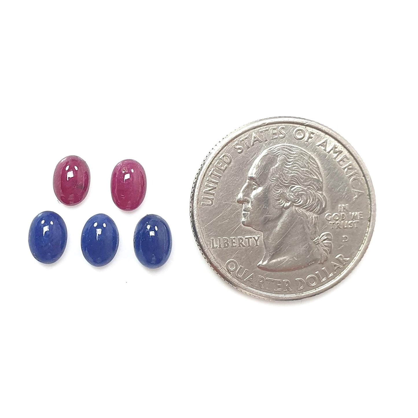 Blue Sapphire, Ruby Gemstone Cabochon: Natural Untreated Sapphire Oval, Round Shape Lots for Jewelry September Birthstone