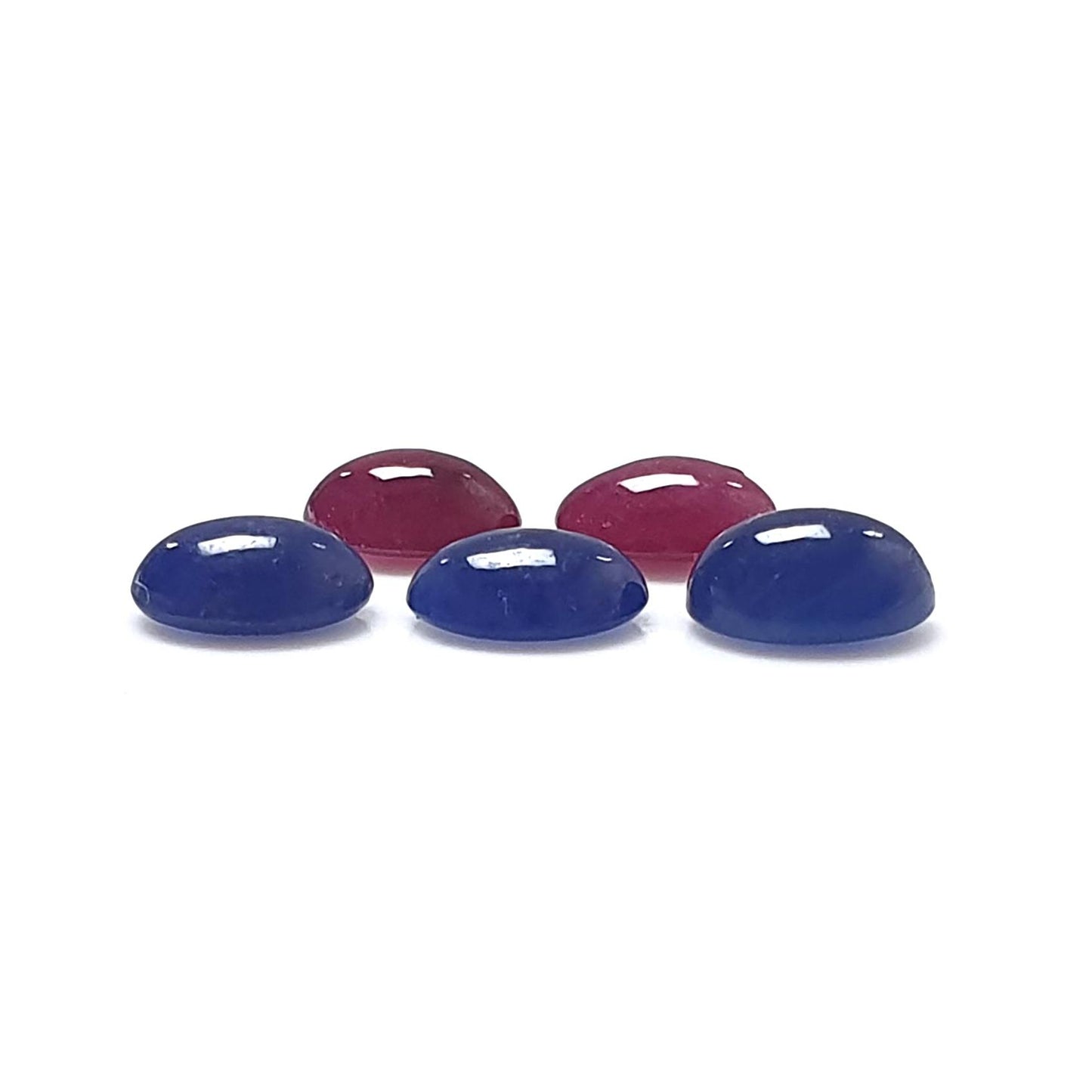 Blue Sapphire, Ruby Gemstone Cabochon: Natural Untreated Sapphire Oval, Round Shape Lots for Jewelry September Birthstone