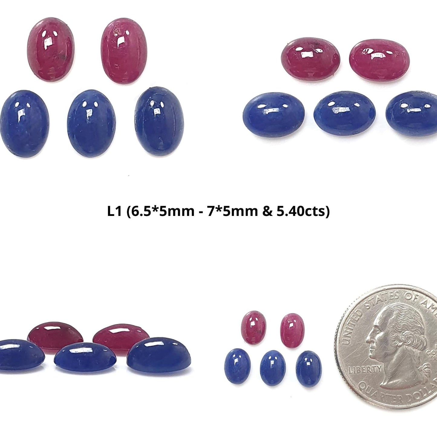 Blue Sapphire, Ruby Gemstone Cabochon: Natural Untreated Sapphire Oval, Round Shape Lots for Jewelry September Birthstone