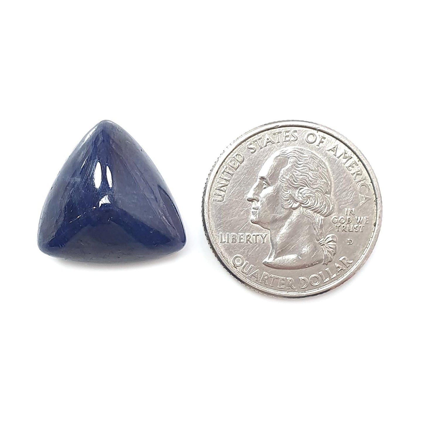 Blue Sapphire Gemstone Cabochon: Natural Untreated Sapphire Cushion, Triangle Shape 1pc for Jewelry September Birthstone