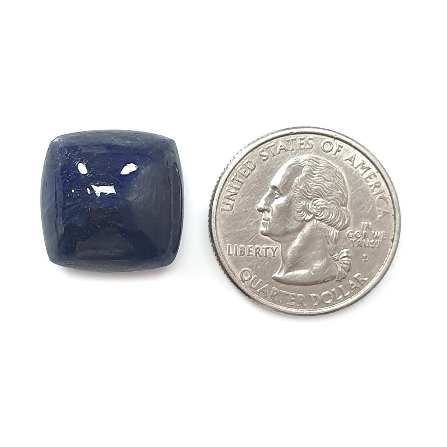 Blue Sapphire Gemstone Cabochon: Natural Untreated Sapphire Cushion, Triangle Shape 1pc for Jewelry September Birthstone