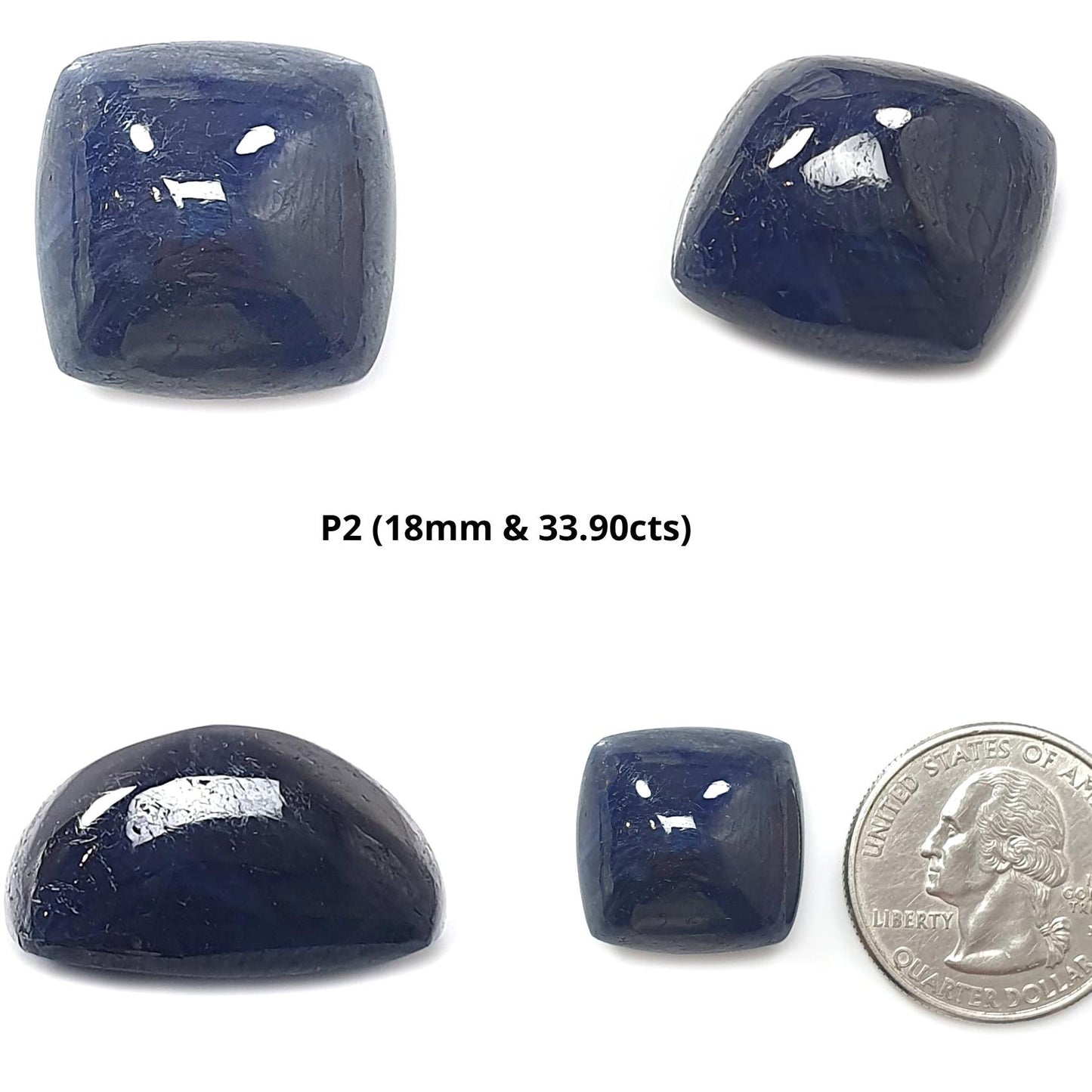 Blue Sapphire Gemstone Cabochon: Natural Untreated Sapphire Cushion, Triangle Shape 1pc for Jewelry September Birthstone
