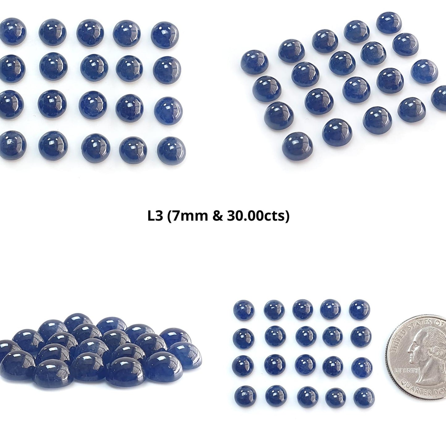 Ruby, Blue Sapphire Gemstone Cabochon: Natural Untreated Unheated Purple Ruby, Sapphire Round Shape Cabochon 6mm & 7mm Lots for Jewelry