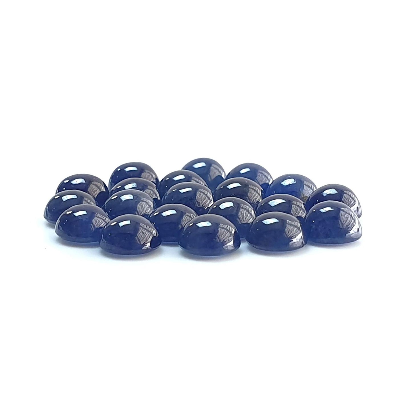 Ruby, Blue Sapphire Gemstone Cabochon: Natural Untreated Unheated Purple Ruby, Sapphire Round Shape Cabochon 6mm Lots for Jewelry