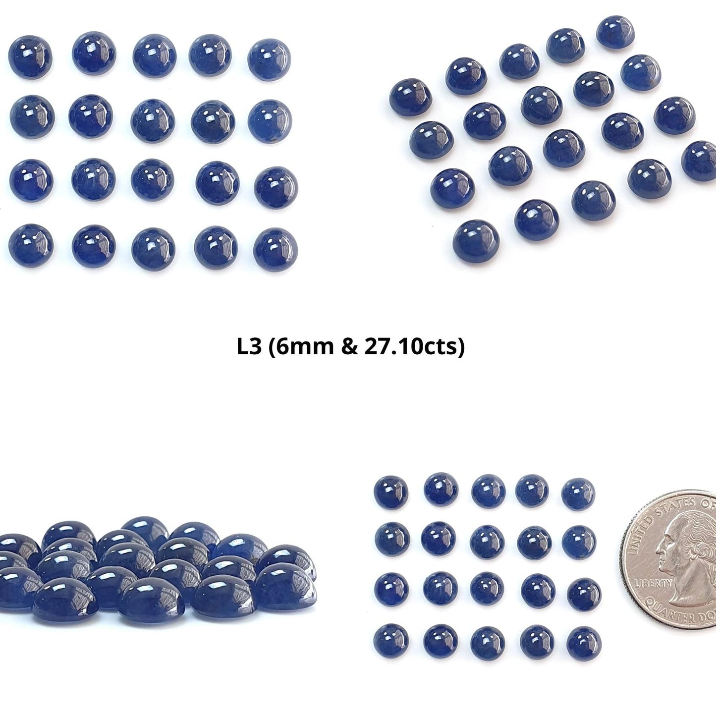 Ruby, Blue Sapphire Gemstone Cabochon: Natural Untreated Unheated Purple Ruby, Sapphire Round Shape Cabochon 6mm Lots for Jewelry