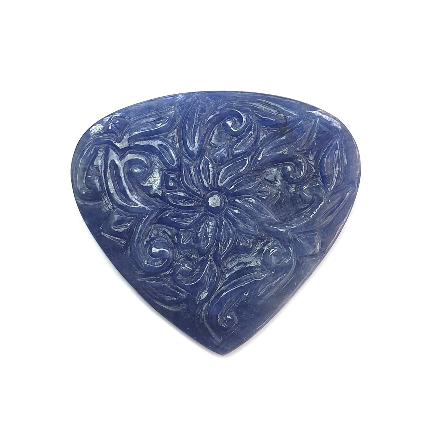 Blue Sapphire Gemstone Carving: 65.80cts Natural Untreated Sapphire Hand Carved Fancy Shape 36*39.5mm 1pc September Birthstone