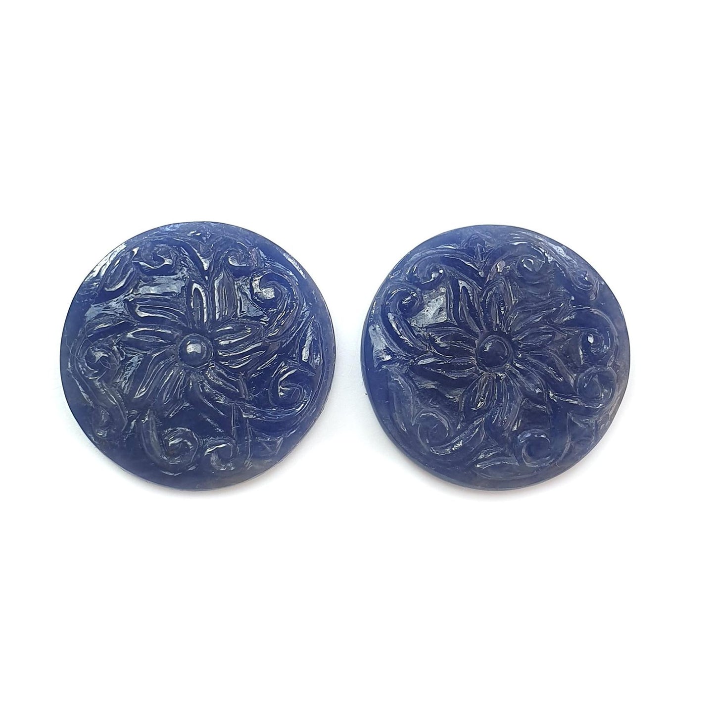 Blue Sapphire Round Carving
