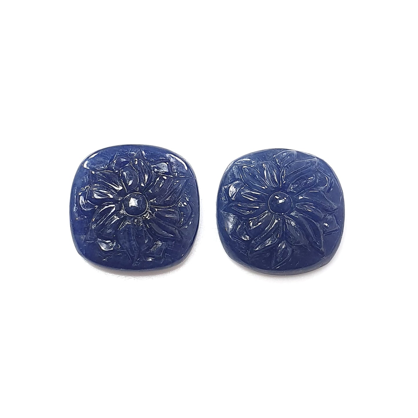 blue sapphire cushion carving