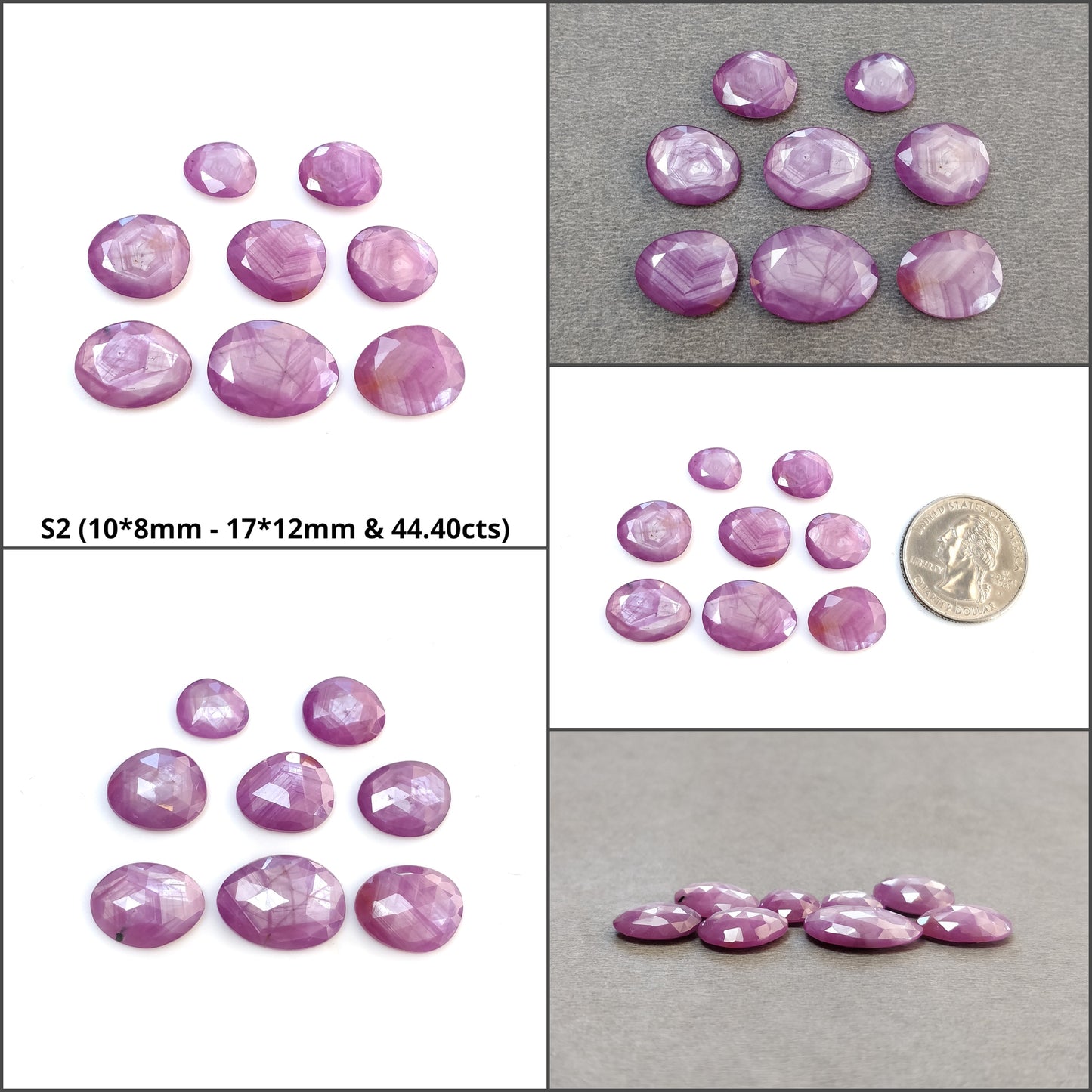 Raspberry Sapphire Gemstone Normal Cut : Natural Untreated Unheated Pink Sheen Sapphire Egg Shape Lots