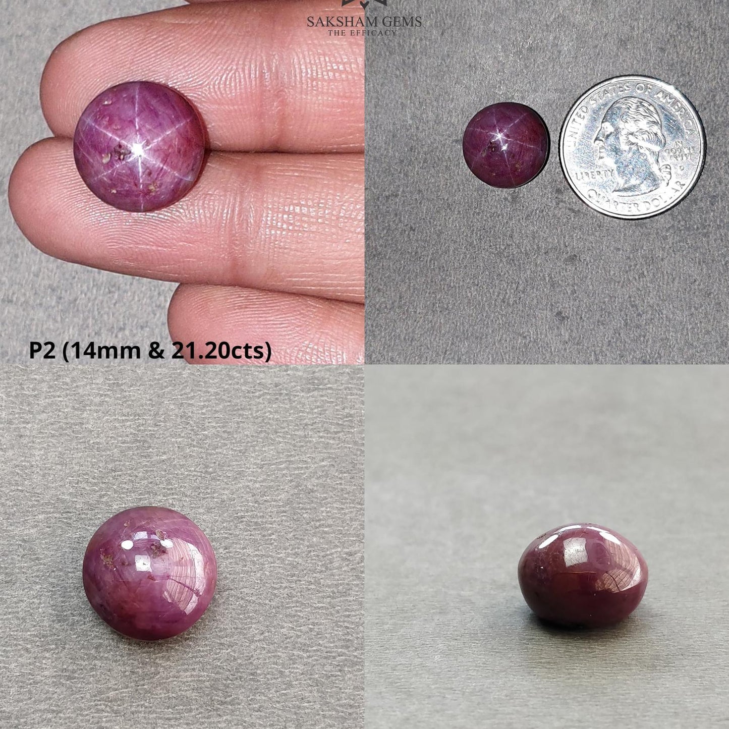 Star Ruby Gemstone Cabochon : 21cts - 60cts Natural Untreated Unheated Red 6Ray Star Ruby Oval And Round Shape
