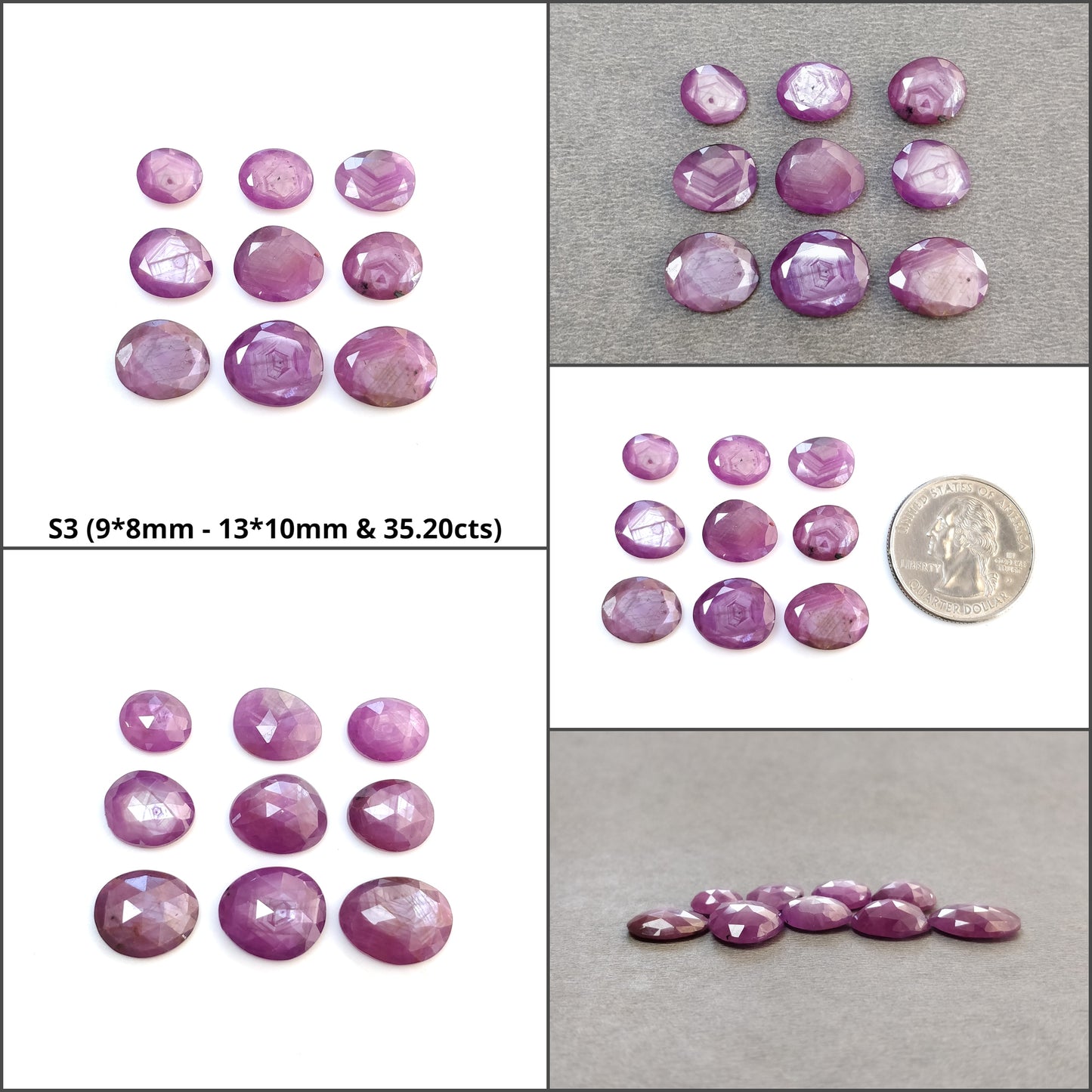 Raspberry Sapphire Gemstone Normal Cut : Natural Untreated Unheated Pink Sheen Sapphire Egg Shape Lots